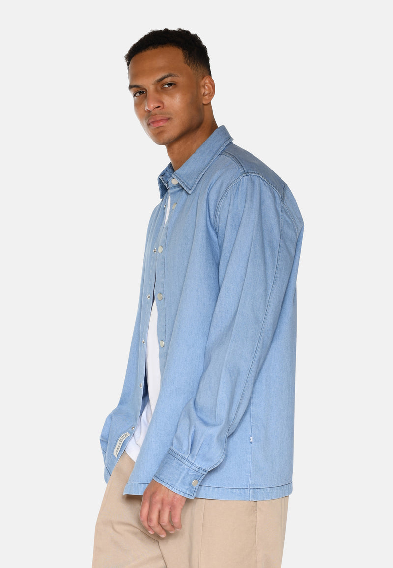 minimum male Randy denimskjorte 4131 Long Sleeved Shirt 2340 Blue Ashes