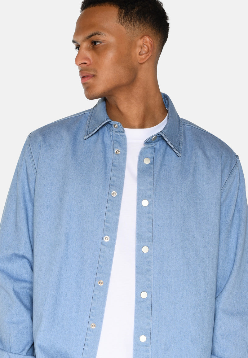 minimum male Randy denimskjorte 4131 Long Sleeved Shirt 2340 Blue Ashes