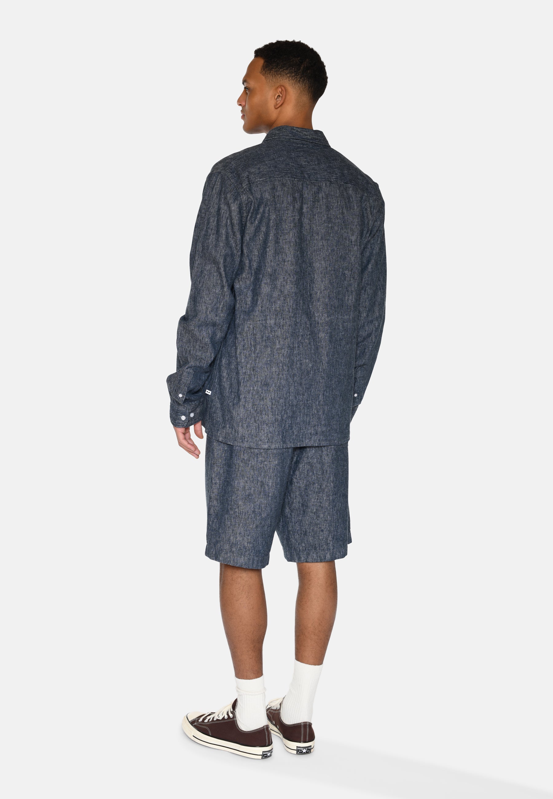 minimum male Raylan shorts i hør- og denimblanding 4128 Shorts 3922 Sky Captain