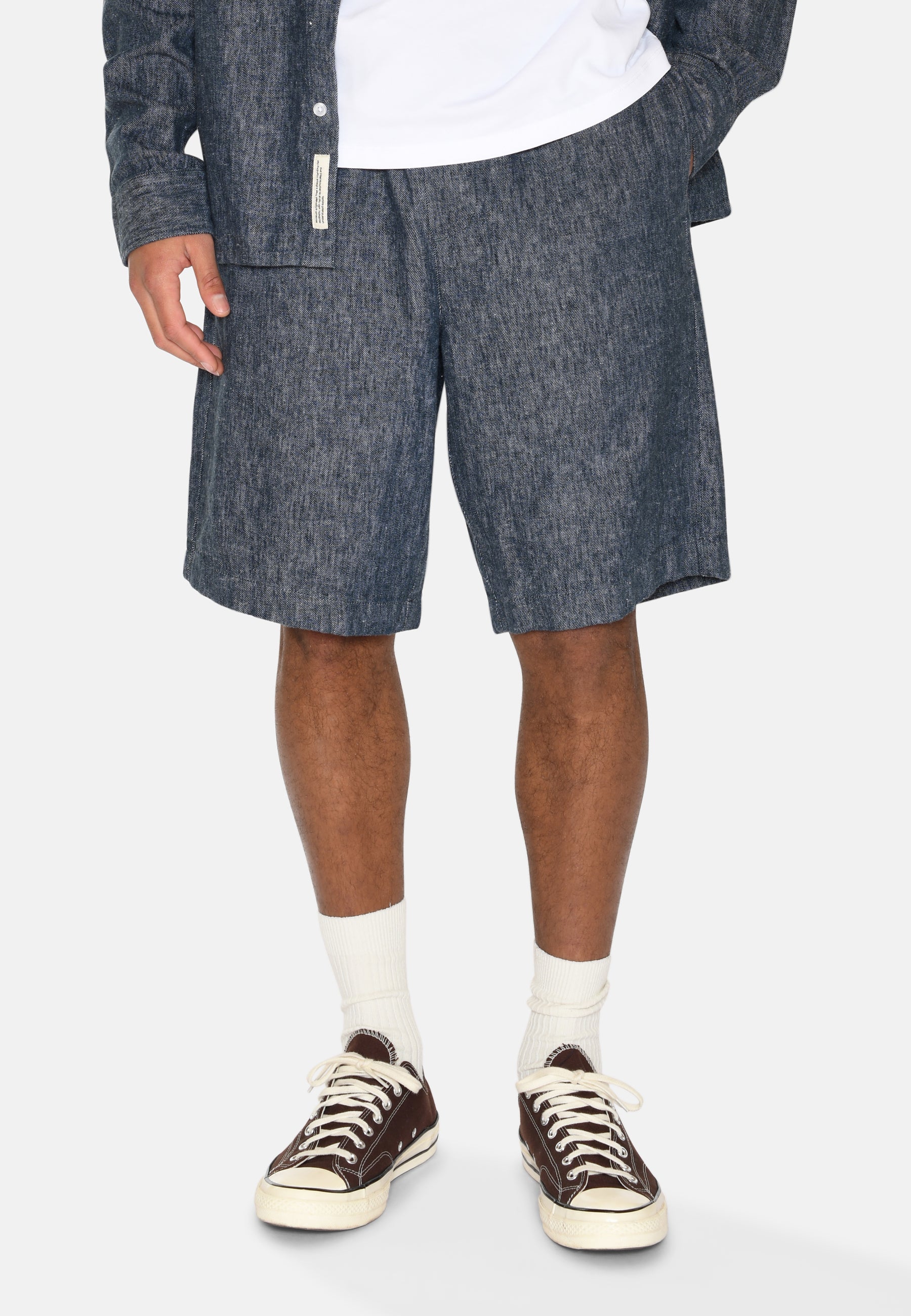 minimum male Raylan shorts i hør- og denimblanding 4128 Shorts 3922 Sky Captain