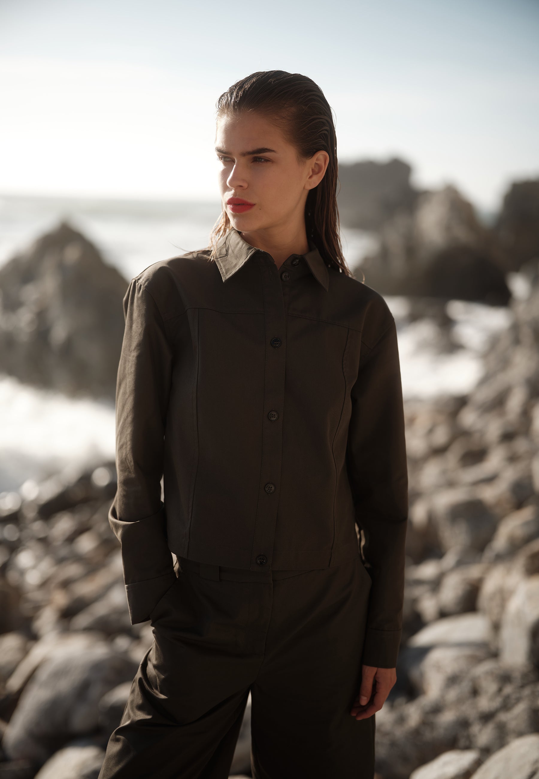 minimum female Remi langærmet skjorte 4137 Long Sleeved Shirt 0506 Black Ink