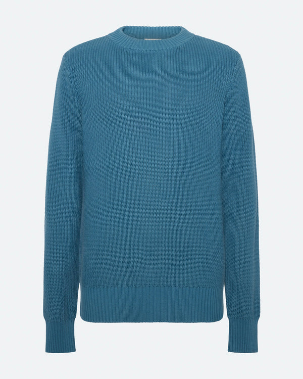 minimum male Rob basic striktrøje G006 GOTS Sweater 2340 Blue Ashes