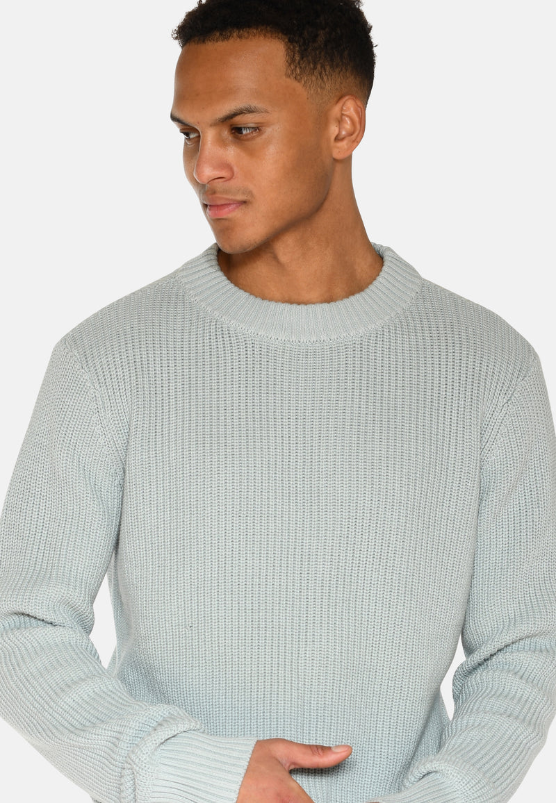 minimum male Rob basic striktrøje G006 GOTS Sweater 4706 Gray Mist