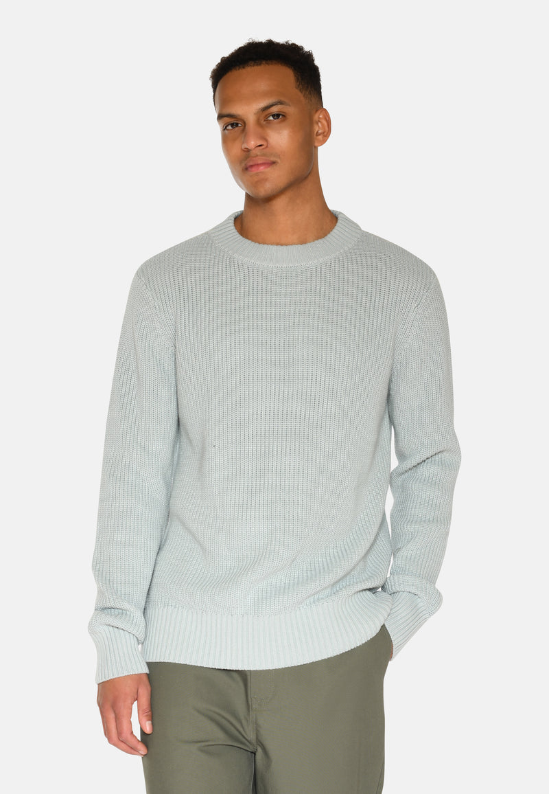 minimum male Rob basic striktrøje G006 GOTS Sweater 4706 Gray Mist