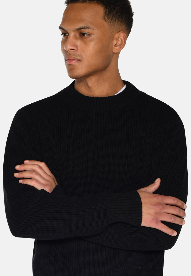 minimum male Rob basic striktrøje G006 GOTS Sweater 999 Black