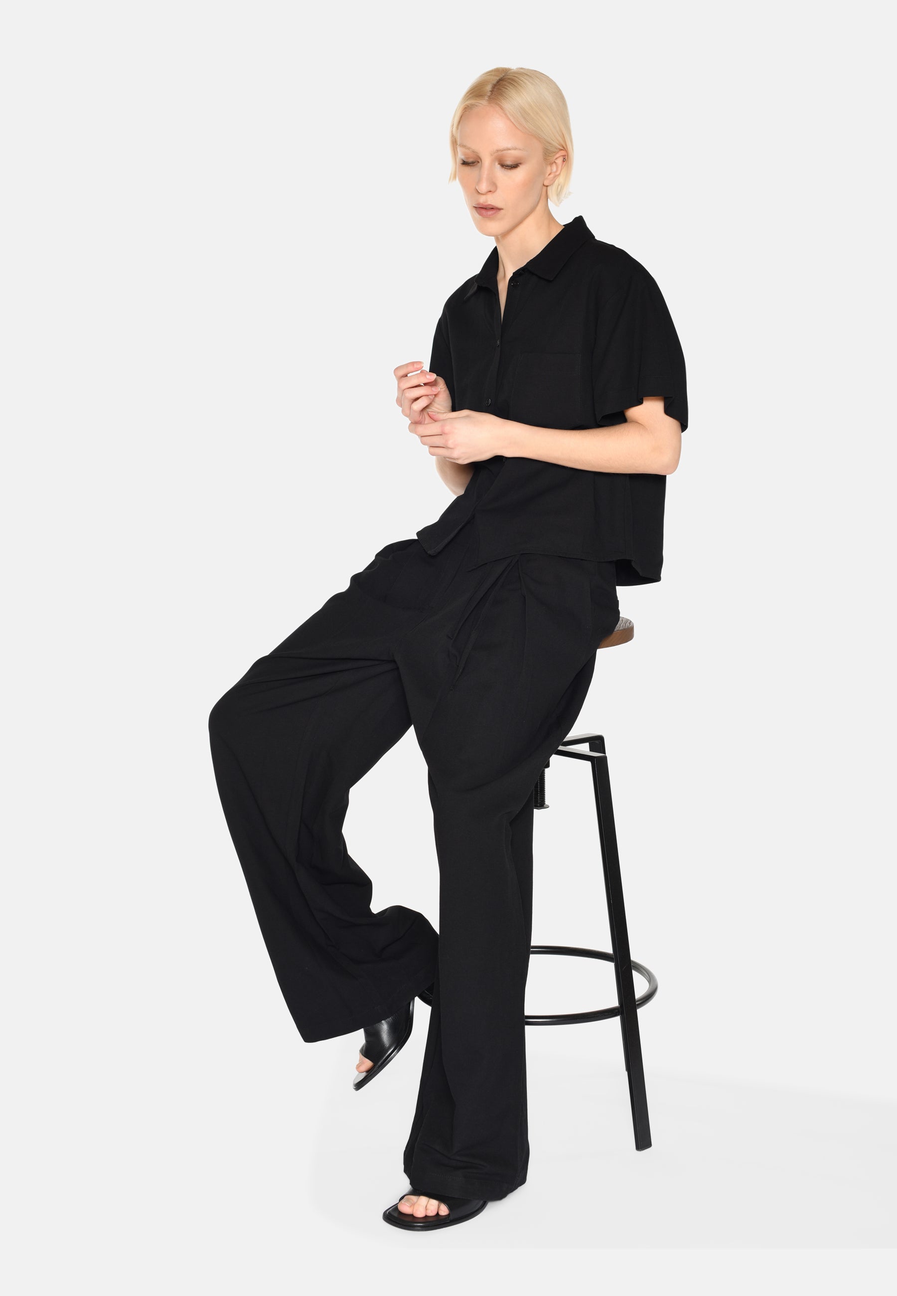 minimum female Sage kortærmet skjorte 4191 Short Sleeved Shirt 999 Black