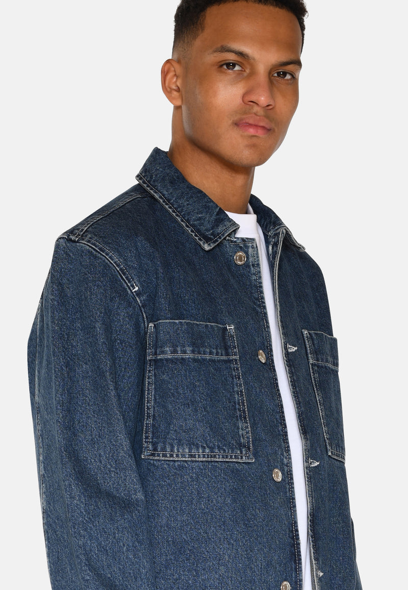 minimum male Trent denimjakke 4198 Jacket 2340 Blue Ashes