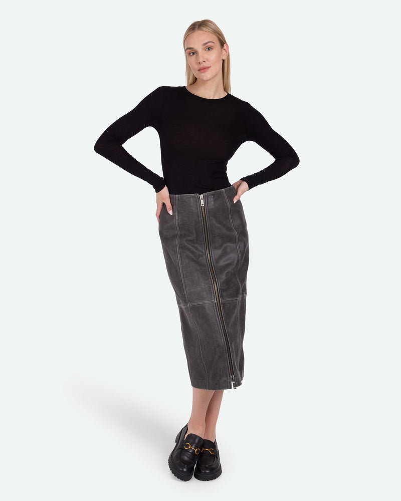 minimum female Unas 3783 Midi Skirt 980 Dark Grey