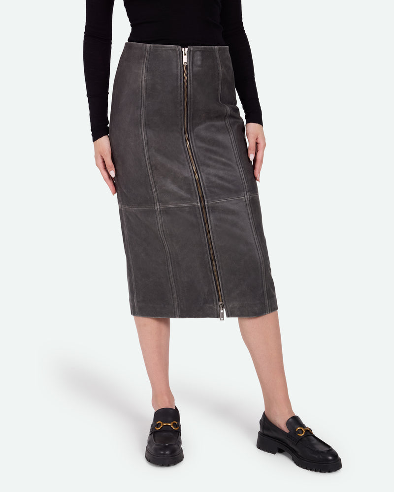 minimum female Unas 3783 Midi Skirt 980 Dark Grey