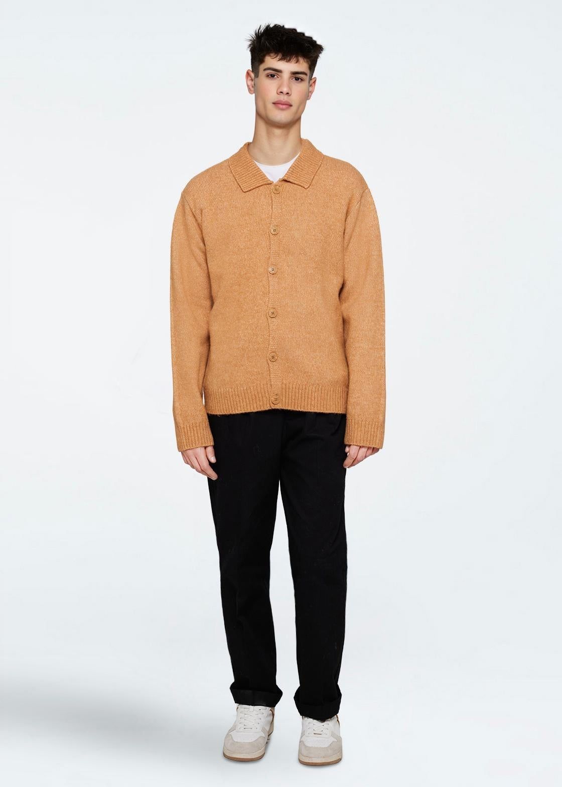 minimum male Zayner 3962 Knit Cardigan 1137 Cashew